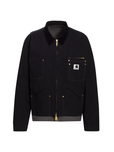 Shop Sacai Men's  X Carhartt Wip Reversible Jacket In Black