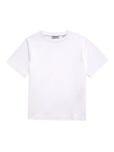 Shop Burberry Little Boy's & Boy's Embroidered Ekd Logo T-shirt In White