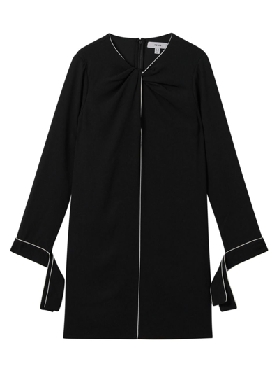 Shop Reiss Women's Eloise Mini Shift Dress In Black