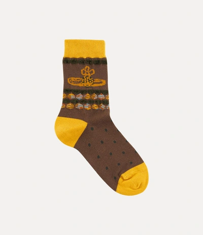 Shop Vivienne Westwood Ladies Socks In Brown