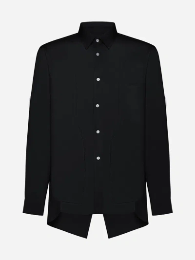 Shop Comme Des Garçons Homme Deux Cotton Asymmetric Shirt In Black