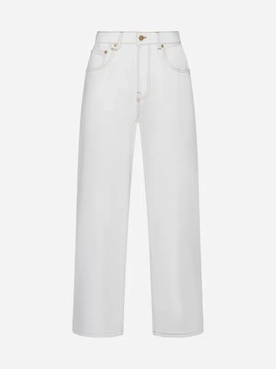 Shop Jacquemus De-nimes Large Jeans In Off,white