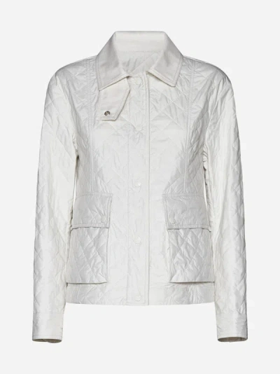 Shop Moncler Galene Quilted Nylon Jacket In White