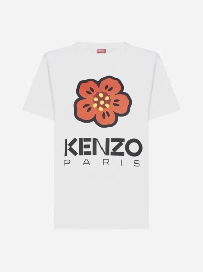 Shop Kenzo Boke And Logo Cotton T-shirt In White