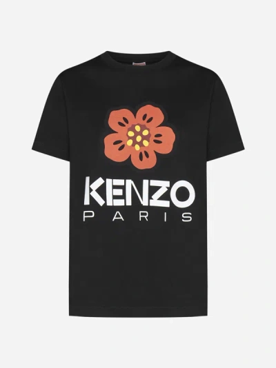 Shop Kenzo Boke And Logo Cotton T-shirt In Black