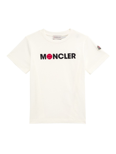 Shop Moncler Little Boy's & Boy's Tennis Logo T-shirt In Natural