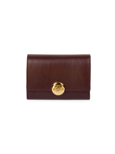 Shop Loewe Women's Pebbled Leather Wallet In Burgundy