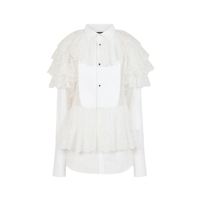Shop Dolce & Gabbana Ruffled Shirt In White