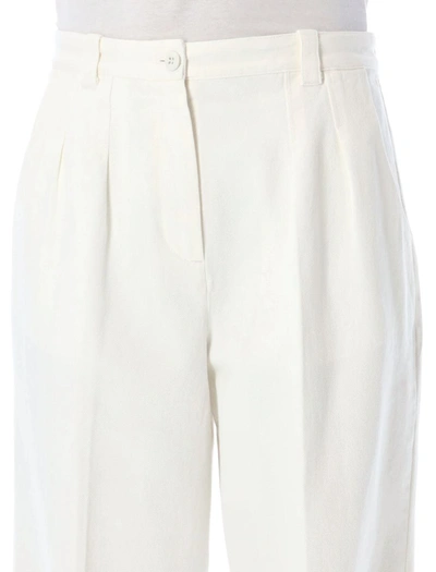Shop Apc A.p.c. Tresse Pleated Jeans In Off White