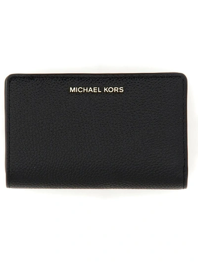 Shop Michael Michael Kors Michael Kors Wallet With Logo In Black
