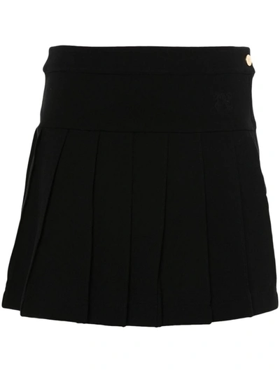 Shop Palm Angels Monogram-embroidered Mini Skirt In Black Black