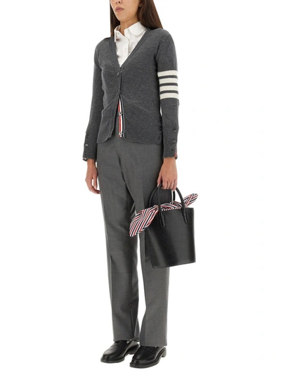 Shop Thom Browne V-neck Cardigan In Grey