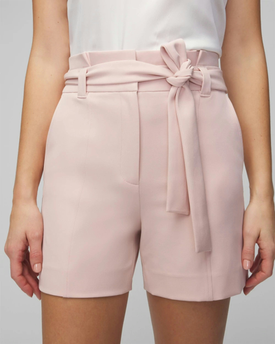 Shop White House Black Market Belted Paperbag Fluid Wash Shorts In Light Pink