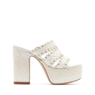 Shop Casadei Kalimba Platform Sandals - Woman Platforms White 37.5