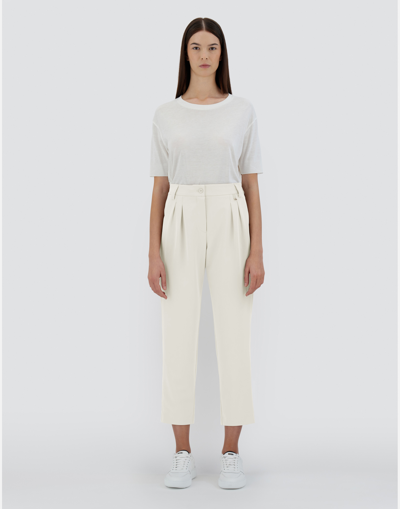 Herno Pleated Viscose Effect Trousers In Grey Pearl