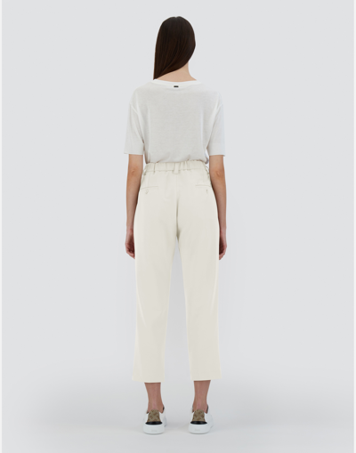 Herno Pleated Viscose Effect Trousers In Grey Pearl
