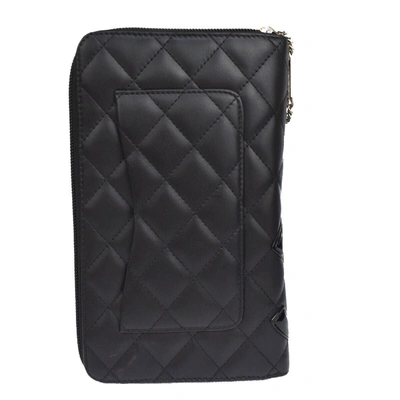 Pre-owned Chanel Cambon Black Leather Wallet  ()