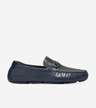 Shop Cole Haan Men's Grand Laser Bit Driver Shoes - Blue Size 9 In Navy Blazer Blue-black