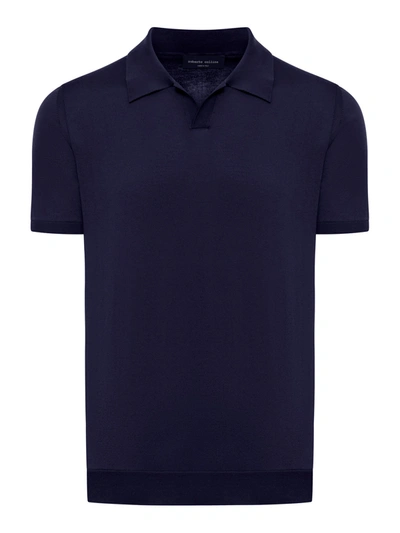 Shop Roberto Collina Serafino Polo Shirt In Cotton In Blue