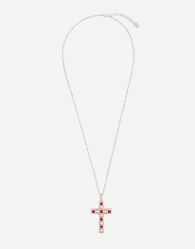 Shop Dolce & Gabbana 381 Pendente Croce R In Red