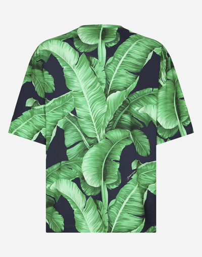 Shop Dolce & Gabbana Short-sleeved Cotton T-shirt With Banana Tree Print