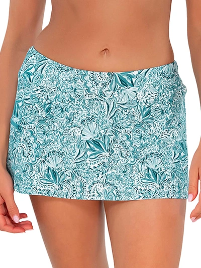 Shop Sunsets Printed Sporty Skirted Bikini Bottom In By The Sea