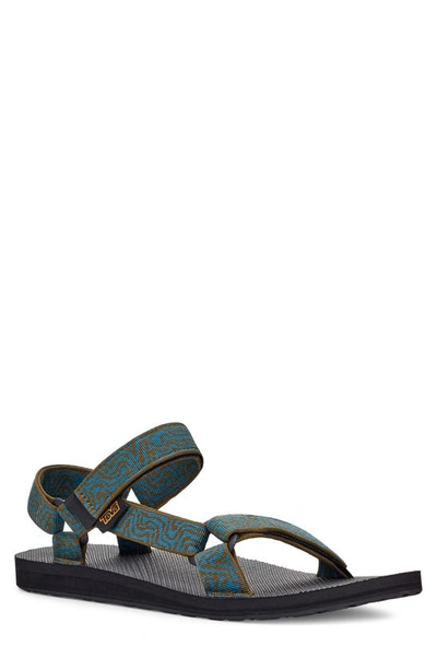 Shop Teva 'original Universal' Sandal In Layered Rock Dark Olive/ Blue
