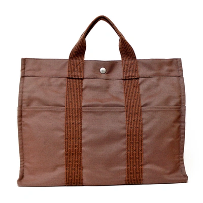 Shop Hermes Hermès Herline Brown Synthetic Tote Bag ()