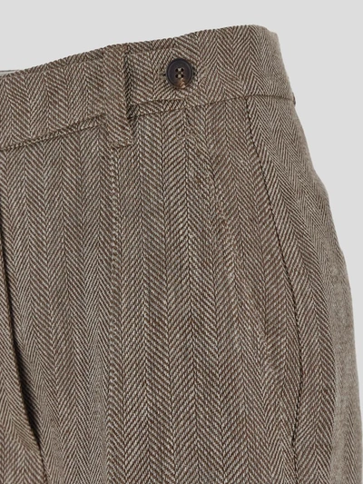 Shop Brunello Cucinelli Trousers In Brown