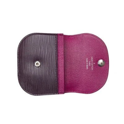 Pre-owned Louis Vuitton Porte-monnaie Purple Leather Wallet  ()