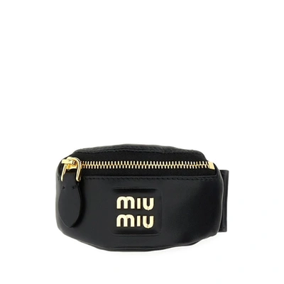 Shop Miu Miu Bracelet With Mini Leather Clutch Bag In Nero