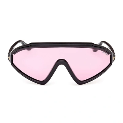 Tom Ford Lorna Violet Shield Ladies Sunglasses Ft1121 01y 00 In Black