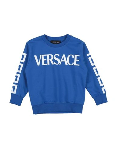 Shop Versace Young Toddler Boy Sweatshirt Blue Size 6 Cotton, Elastane