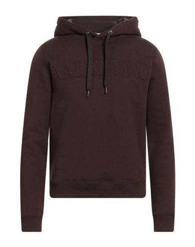 Shop Valentino Garavani Man Sweatshirt Cocoa Size M Cotton In Brown