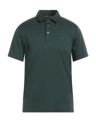 Shop Michael Kors Mens Man Polo Shirt Dark Green Size L Cotton