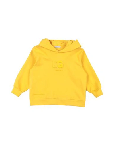 Shop Dolce & Gabbana Toddler Boy Sweatshirt Yellow Size 6 Cotton, Elastane