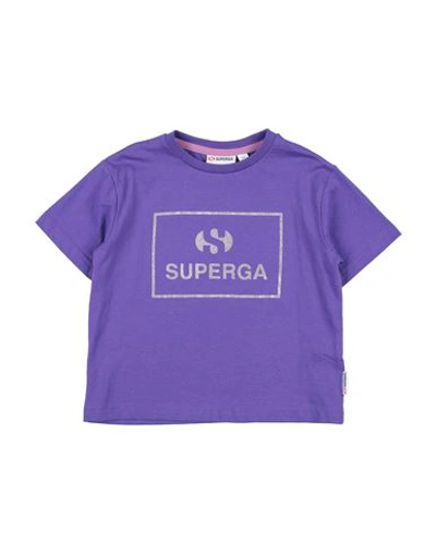 Superga Toddler Girl T-shirt Mauve Size 7 Cotton In Purple