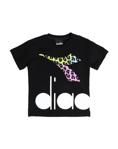 Shop Diadora Toddler Girl T-shirt Black Size 4 Cotton