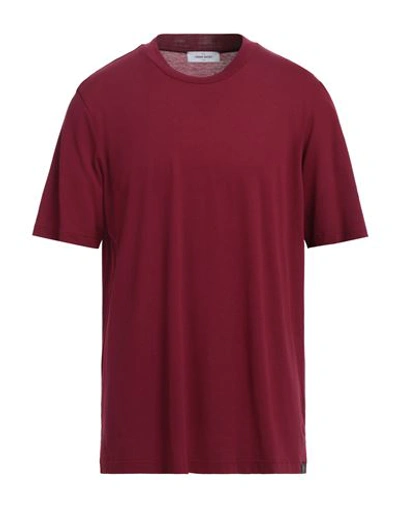 Shop Gran Sasso Man T-shirt Burgundy Size 46 Cotton In Red