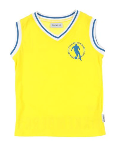 Shop Bikkembergs Toddler Boy T-shirt Yellow Size 5 Cotton