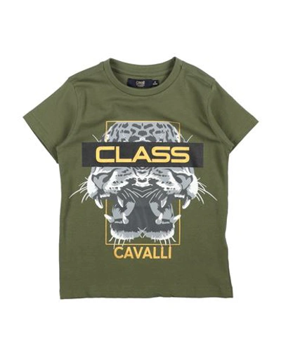 Shop Cavalli Class Toddler Girl T-shirt Military Green Size 6 Cotton, Elastane