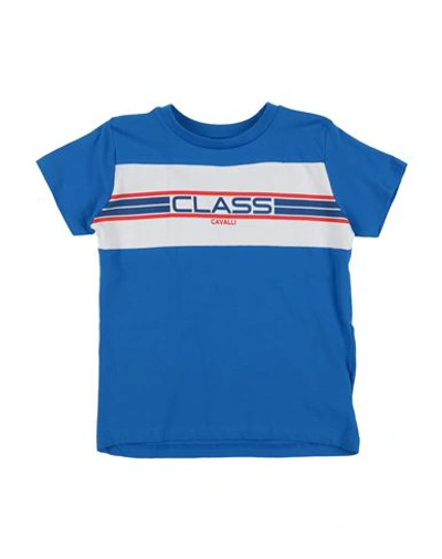 Shop Cavalli Class Toddler Boy T-shirt Azure Size 4 Cotton, Elastane In Blue