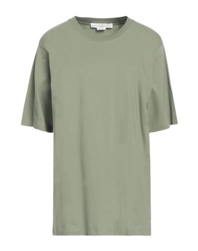 Shop Golden Goose Woman T-shirt Sage Green Size S Cotton