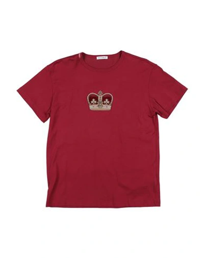 Shop Dolce & Gabbana Toddler Boy T-shirt Burgundy Size 7 Cotton In Red