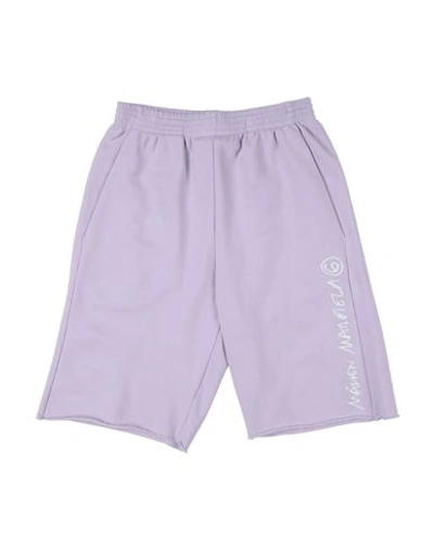 Shop Mm6 Maison Margiela Toddler Shorts & Bermuda Shorts Lilac Size 6 Cotton In Purple