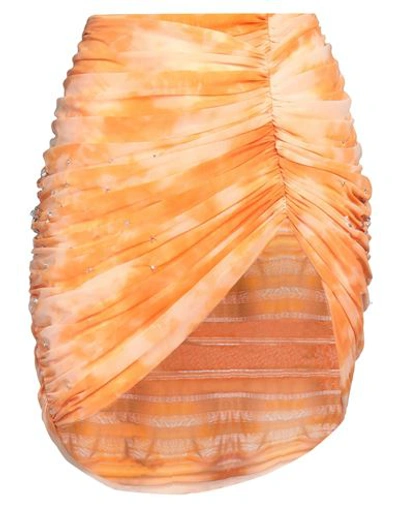 Shop Des Phemmes Des_phemmes Woman Mini Skirt Orange Size 6 Nylon