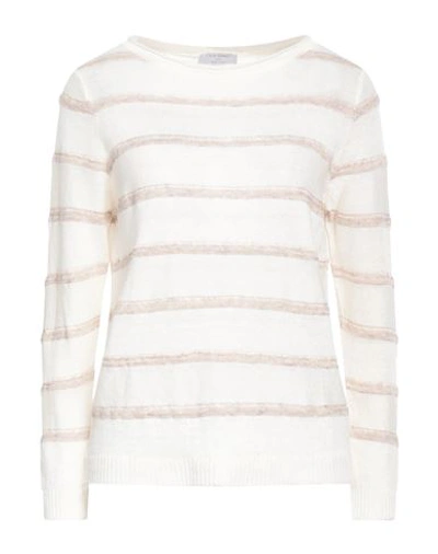 Shop Gran Sasso Woman Sweater Cream Size 12 Linen In White