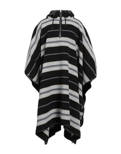 Shop Burberry Man Capes & Ponchos Black Size M Wool, Lambskin, Cow Leather