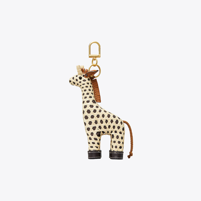 Shop Tory Burch Giraffe Key Ring In Natural