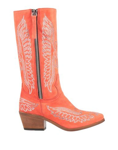 Shop Je T'aime Woman Boot Orange Size 7 Leather